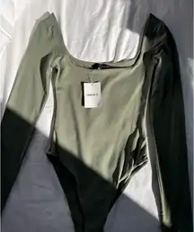 Green Forever 21 Bodysuit Long Sleeve