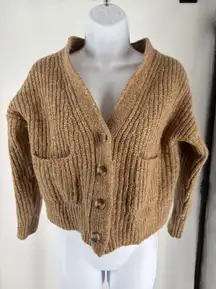 Madewell Chunky Ribbed Wool Blend Cardigan Sweater