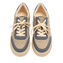 Universal Thread Woven Platform Sneakers Women’s 9 Blue Tweed Flatform Shoes EUC