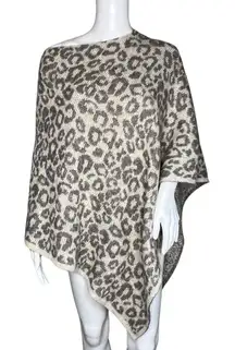 Nardi & Tagliaferri‎ Sweater Womens One Size Tan Gray Poncho Cheetah Classic