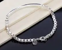 Solid Box Chain Bracelet‎ | 925 Sterling Silver