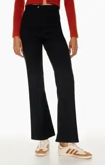 Aritzia Wilfred Free Two Step Flared Pants High Waisted Jeans Black Minimal Sz 4