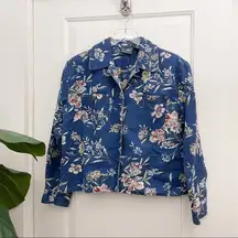 Liz Wear Petites Floral Jacket Linen Blend Small