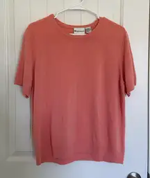 EUC | Vintage Appleseeds women’s acrylic solid‎ peach sweater — size 1X