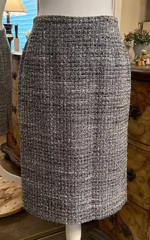 Neiman Marcus Black and White Tweed Skirt