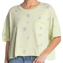 Abound Shirt Womens Coral Tie Dye Cropped Top Green Short Sleeve Size Medium NTW