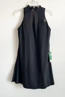 Halara  Size S Black Mesh Buckle Backless Athletic Dress Built In Shorts NEW NWT