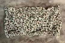 Project 28‎ Womens Small Top Ivory Floral Smocked Ruched Cottagecore Crop Top