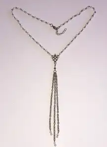 Elegant Brass Tone and Faux Pearl Beaded Boho Tassel Necklace