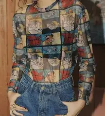 Animals print mesh tops