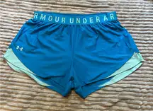 Under Armour Women's Teal and Light Green Athletic Shorts
