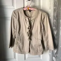 Women's Ruffle light relax 98% cotton Jacket size 8 button down