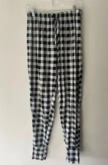 Cynthia Rowley Soft Pajama Black & White Plaid Lounge Joggers