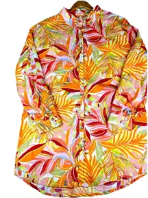 Women’s C&C California Linen Size XL Whimsy Print Shirt Cover Up