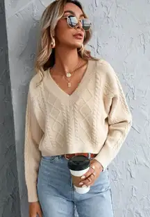 Cable Knit Cropped Sweater