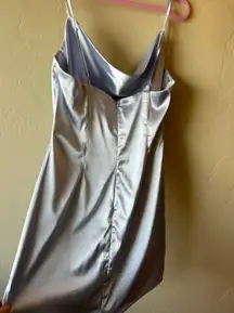 Light blue satin dress