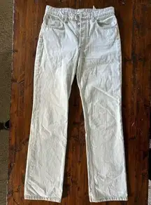 ZARA practically white, Super Light Blue wash  Straight Leg Jeans size 6 button