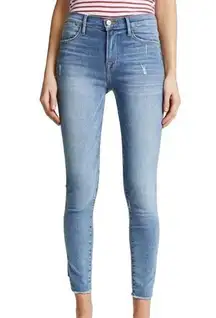 Frame Le High Gusset Step Skinny Light Wash Jeans size 28