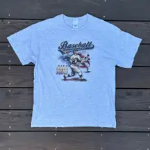 Grey Baseball Hall of Fame Cotton T-Shirt Graphic Tee