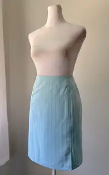 Vintage ‘90s J.G. Hook Light Blue Pinstripe Pencil Mini Skirt