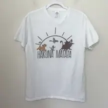 Disney Lion King Hakuna Matata Graphic T-shirt White Cotton ~ Size M