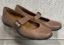 Natural Soul by Naturalizer Womens 90s Style Brown Leather Mary Jane Shoes 8.5