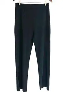 Thom Smith Atelier XXI Black Pant Stretch Wide Leg Side Zip Medium