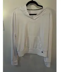 PrAna Eileen Long Sleeve Crop Hoodie Womens XL Stretch Lightweight Pocket White