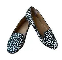 J. Crew Factory Cora Spotted Snow Leopard Calf Hair Flats