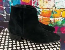 Aquatalia Black Suede Leather Side Zip Ankle Booties Boots Size 7 Medium Italy 3