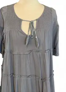 Listicle Women's Steel Blue Dress size m tiered, flowy