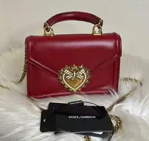 D&G 💯 Dolce & Gabbana Red Devotion Mini  Top Handle Bag🍀