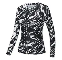 AXESEA Long Sleeve Rash Guard UPF 50+ UV Sun Protection Zip Front Swimsuit 6