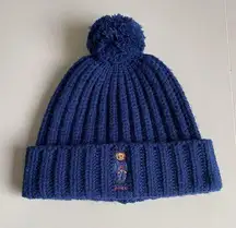 NWOT Rare  Polo Bear Navy Blue Knit Wool Hat Beanie
