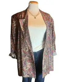 Oversized Vintage 90s Paisley Blazer‎ C.G. Designs 14 XL Multicolored Retro