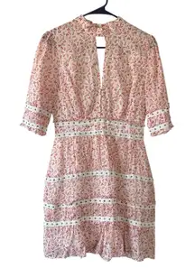 Stevie May Byrdie Floral Print Mini Dress Women’s Size XS Orange/Pink/White