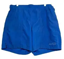 Speedo Swim Shorts Blue Mesh Lined Logo Drawstring Waist Small