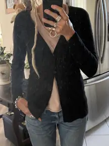 Saks Fifth Avenue v neck black pure cashmere cardigan size small