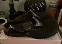 Bertula Birkenstock Brown and Dark Brown Slip-On Shoes size 39