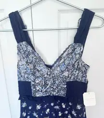 NWT ALTARD STATE Navy Maxi Patchwork Dress XS