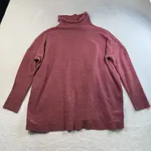 Free People S Small Sweater Ottoman Slouchy Tunic Mock Neck Fuzzy Dolman Sleeve