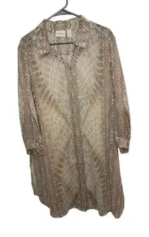 Chicos Sheer Long Sleeve Long Line Tunic Size 4