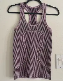 Athletica Women’s Swiftly Tech Pink Chevron Racerback Tank Top Size 2