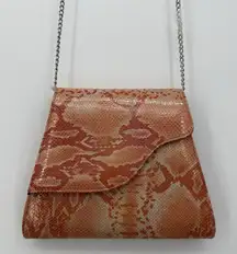 Bellini Faux Snake Print Orange Flap Bag Crossbody Y2k Boho