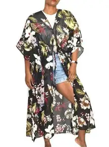 WALTER BAKER Tulum Floral Caftan Kimono One Size NWT