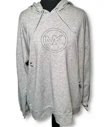 Michael Kors Women’s Gray Lightweight Hoodie with Embellished Logo