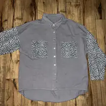 Gray cheetah print jacket