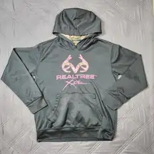 Realtree Women's Black Hoodie with Pink And Camo Accents Size Medium Casual