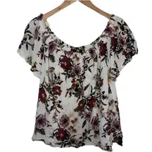 Charlotte Russe - white floral off the shoulder top