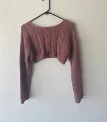 mauve pink long sleeve sweater.